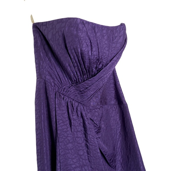 Shoshanna Silk Strapless Dress Purple Size 2 Anthropologie - Picture 4 of 6